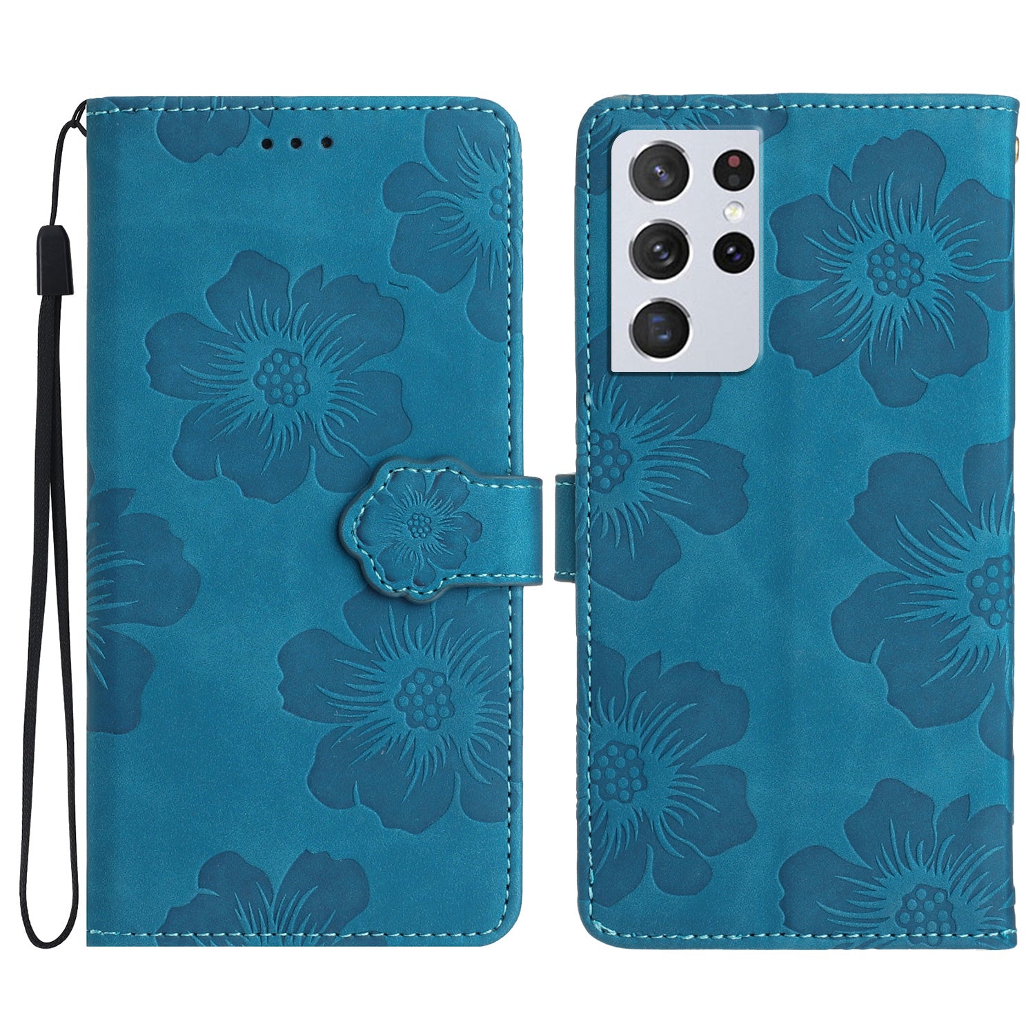 Cell Phone Cover Shell for Samsung Galaxy S21 Ultra 5G Stand Flowers Imprinted PU Leather Wallet Case Cell Phone Cover Shell for Samsung Galaxy S21 Ultra 5G Stand Flowers Imprinted PU Leather Wallet Case